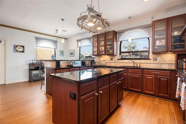 Chandelier, Interior, Kitchen, Pendant Lights, Wood Texture Flooring