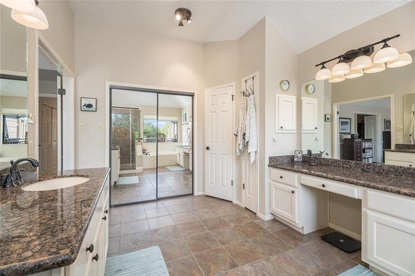 Bathroom, Dual Sink Vanities, Glass Shower, Interior