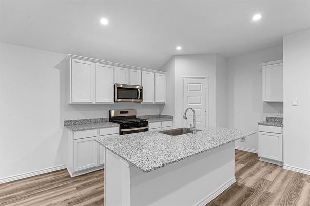Interior, Kitchen, Recessed Lighting, Wood Texture Flooring