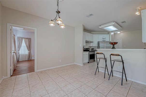 Interior, Kitchen, Pendant Lights, Stainless Steel Appliances, Wood Texture Flooring
