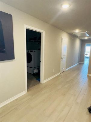 Interior, Recessed Lighting, Utility Closets, Washer, Wood Texture Flooring