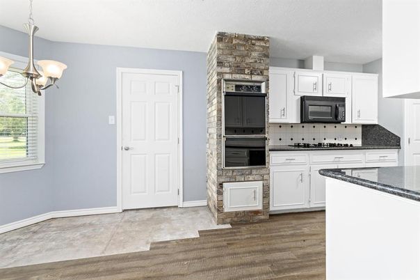 Interior, Kitchen, Pendant Lights, Wood Texture Flooring