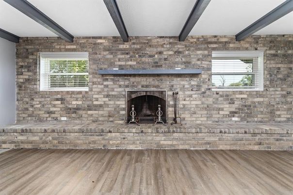 Fireplace, Interior, Stone Walls, Wood Texture Flooring