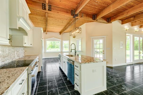 Interior, Kitchen, Pendant Lights, Wooden Beams, Wooden Ceilings