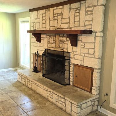 Fireplace, Interior, Stone Walls