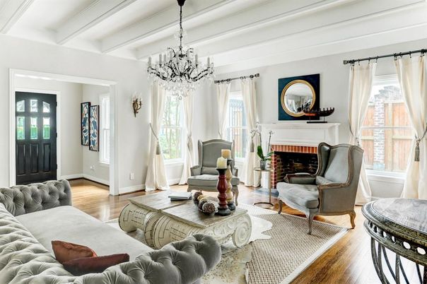 Chandelier, Fireplace, Interior, Living room, Wood Texture Flooring