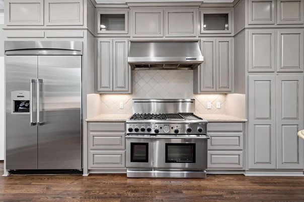 Interior, Kitchen, Stainless Steel Appliances, Wood Texture Flooring