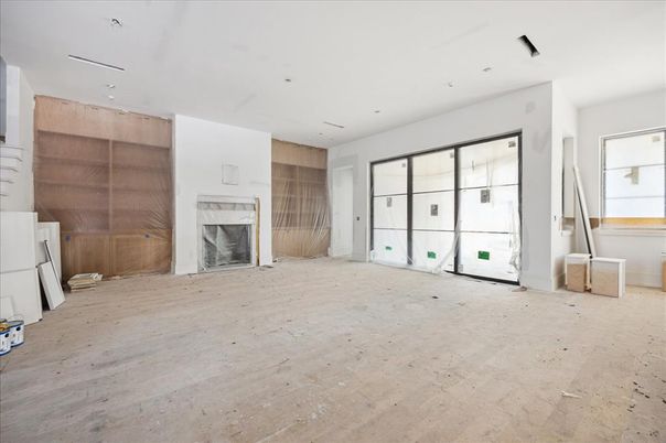 Empty room, Fireplace, Interior, Recessed Lighting