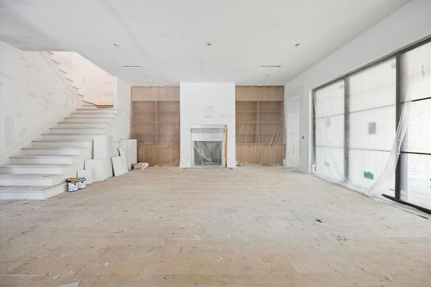 Empty room, Fireplace, Interior, Recessed Lighting