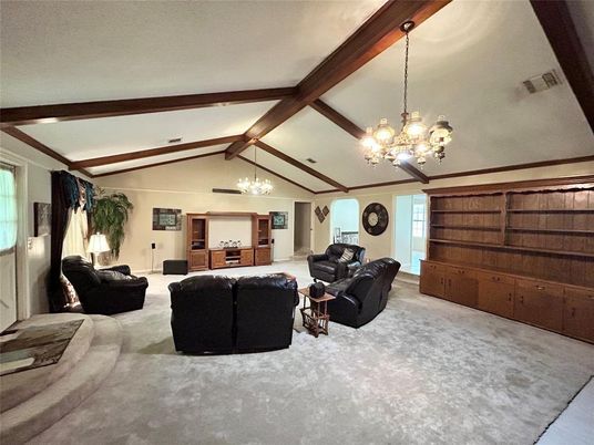 Chandelier, Interior, Living room, Wooden Beams