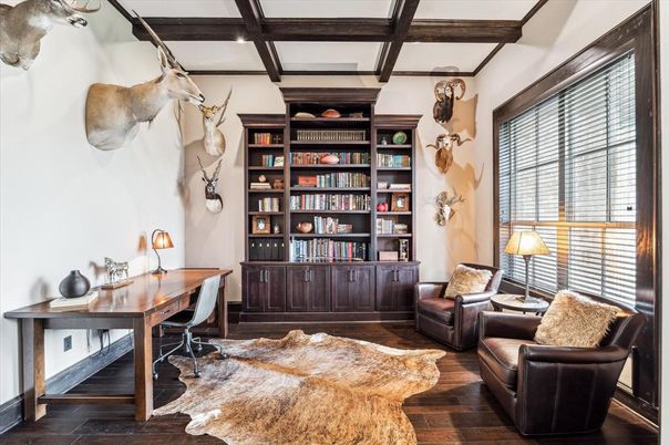 Home Office, Interior, Wooden Beams, Wood Texture Flooring