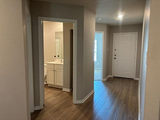 Bathroom, Interior, Recessed Lighting, Wood Texture Flooring