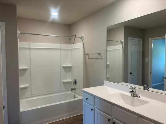 Bathroom, Interior, Recessed Lighting, Wood Texture Flooring