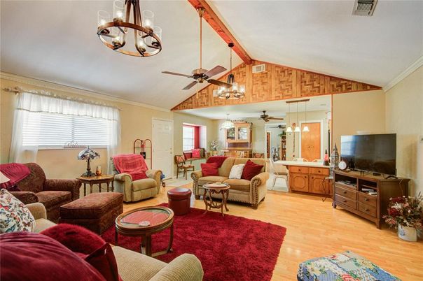 Interior, Living room, Pendant Lights, Wood Texture Flooring