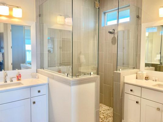 Bathroom, Dual Sink Vanities, Glass Shower, Interior