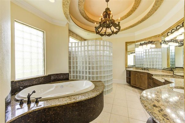Bathroom, Chandelier, Interior, Recessed Lighting