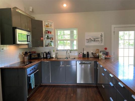 Interior, Kitchen, Recessed Lighting, Wood Texture Flooring