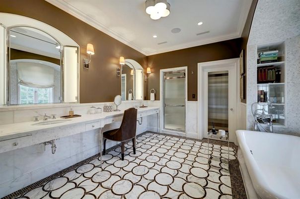 Bathroom, Dual Sink Vanities, Free Standing Baths, Interior, Recessed Lighting
