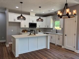 Chandelier, Interior, Pendant Lights, Recessed Lighting, Wood Texture Flooring