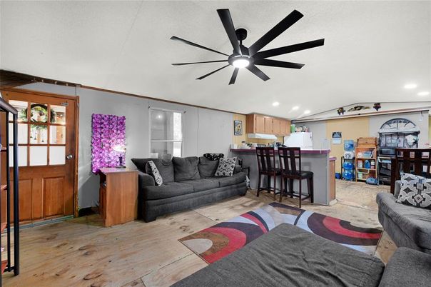 Interior, Kitchen, Living room, Recessed Lighting, Wood Texture Flooring
