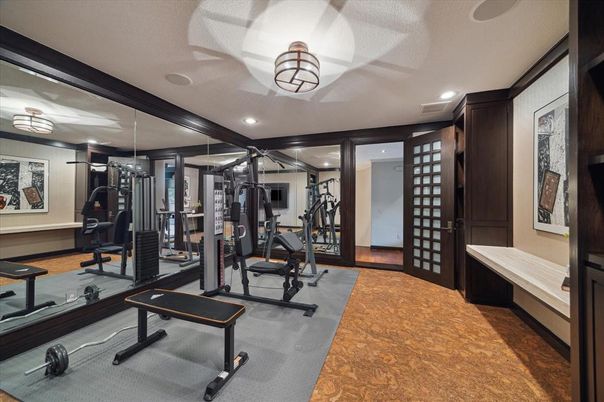 Fitness Equipment, Gym, Interior, Recessed Lighting