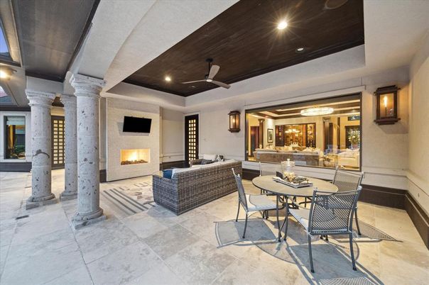 Exterior, Fireplace, Recessed Lighting
