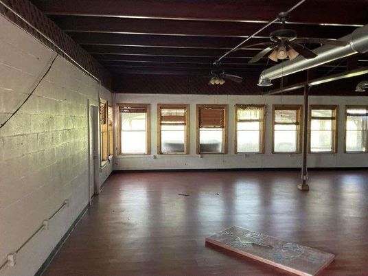 Empty room, Interior, Stone Walls, Wooden Beams, Wood Texture Flooring