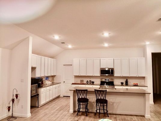 Interior, Kitchen, Recessed Lighting, Wood Texture Flooring