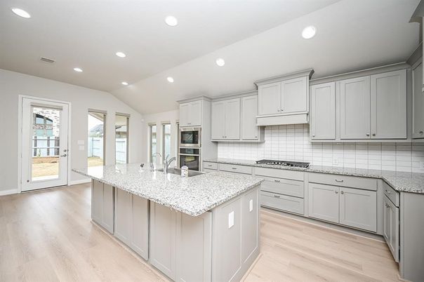 Interior, Kitchen, Recessed Lighting, Wood Texture Flooring