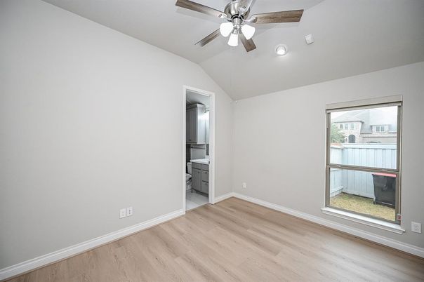 Bathroom, Empty room, Interior, Recessed Lighting, Wood Texture Flooring