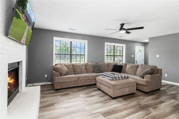Fireplace, Interior, Living room, Wood Texture Flooring