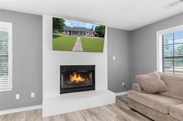 Fireplace, Interior, Wood Texture Flooring