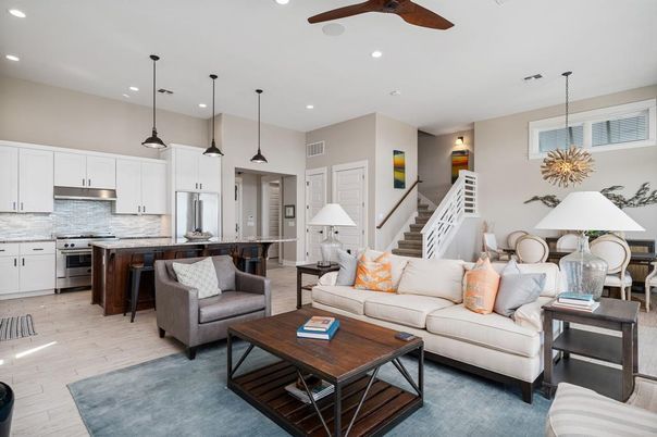 Interior, Kitchen, Living room, Pendant Lights, Recessed Lighting, Stainless Steel Appliances
