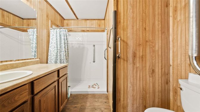 Bathroom, Interior, Wood Texture Flooring
