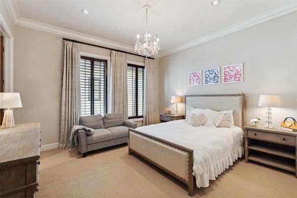 Bedroom, Chandelier, Interior, Recessed Lighting
