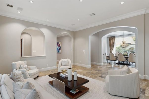 Chandelier, Dining room, Interior, Living room, Recessed Lighting