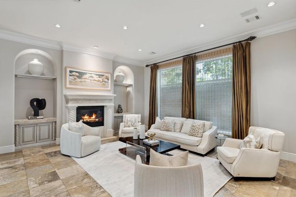 Fireplace, Interior, Living room, Recessed Lighting