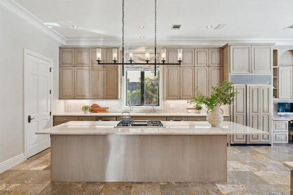 Interior, Kitchen, Pendant Lights, Recessed Lighting, Stainless Steel Appliances