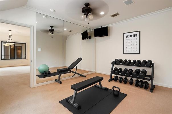 Fitness Equipment, Interior, Recessed Lighting
