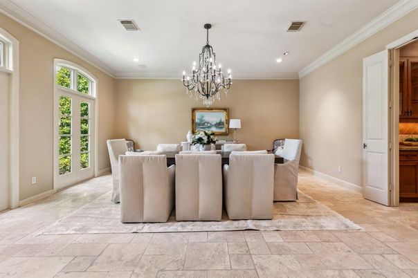 Chandelier, Dining room, Interior, Recessed Lighting