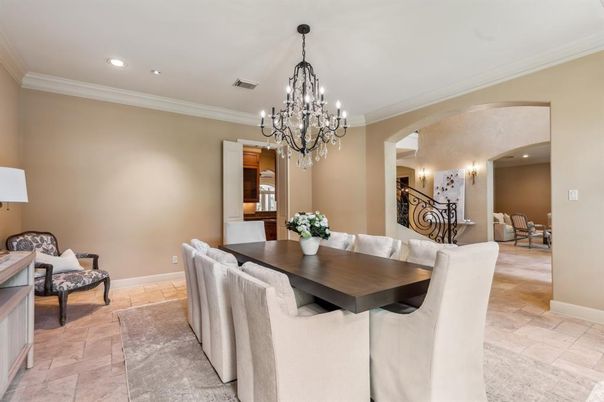 Chandelier, Dining room, Interior, Recessed Lighting