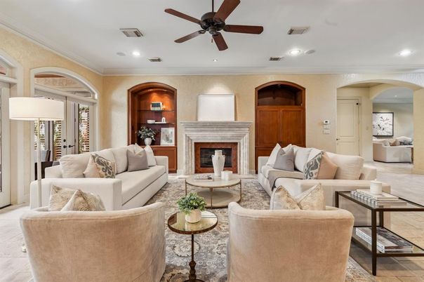 Fireplace, Interior, Living room, Recessed Lighting