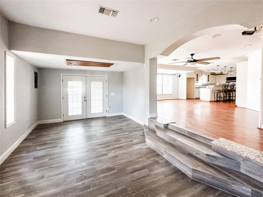 Interior, Kitchen, Recessed Lighting, Wood Texture Flooring