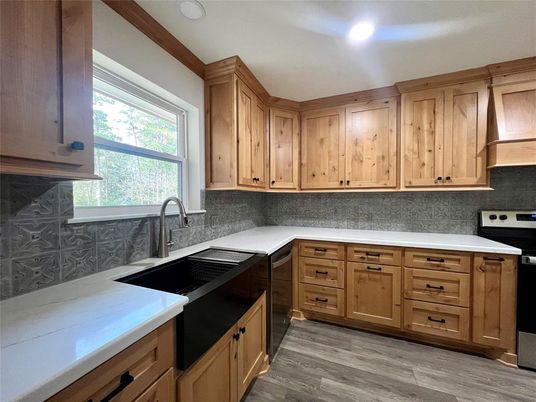Interior, Kitchen, Recessed Lighting, Wood Texture Flooring