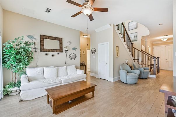 Interior, Living room, Pendant Lights, Wood Texture Flooring