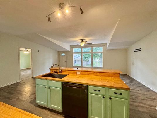 Interior, Kitchen, Wood Texture Flooring