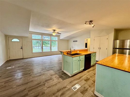 Interior, Kitchen, Wood Texture Flooring