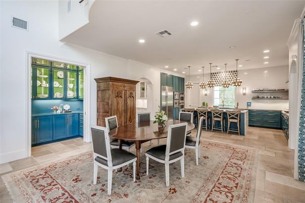 Dining room, Interior, Kitchen, Pendant Lights, Recessed Lighting, Stainless Steel Appliances