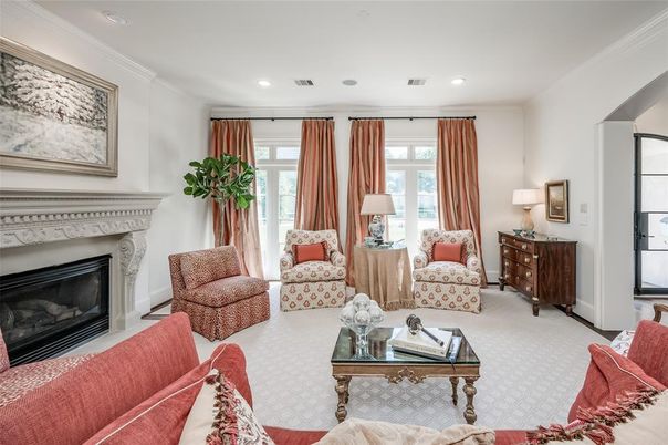 Fireplace, Interior, Living room, Recessed Lighting