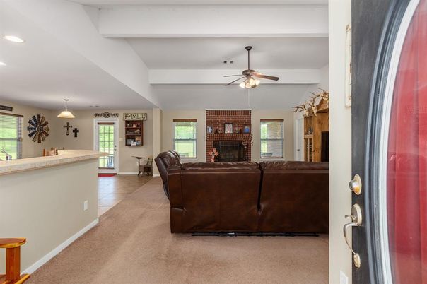 Fireplace, Interior, Living room, Pendant Lights, Recessed Lighting